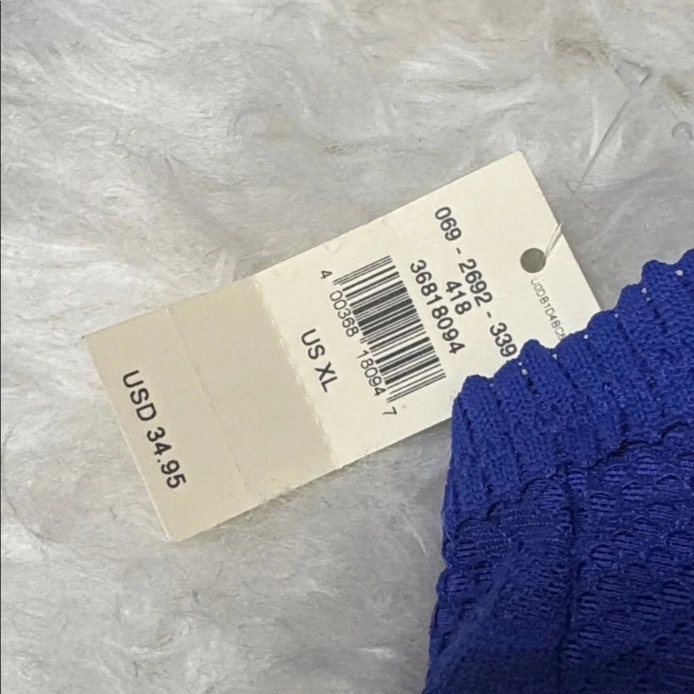 NWT Aerie Blue Lace Bandeau Bralette Gold Ring Back Size XL
